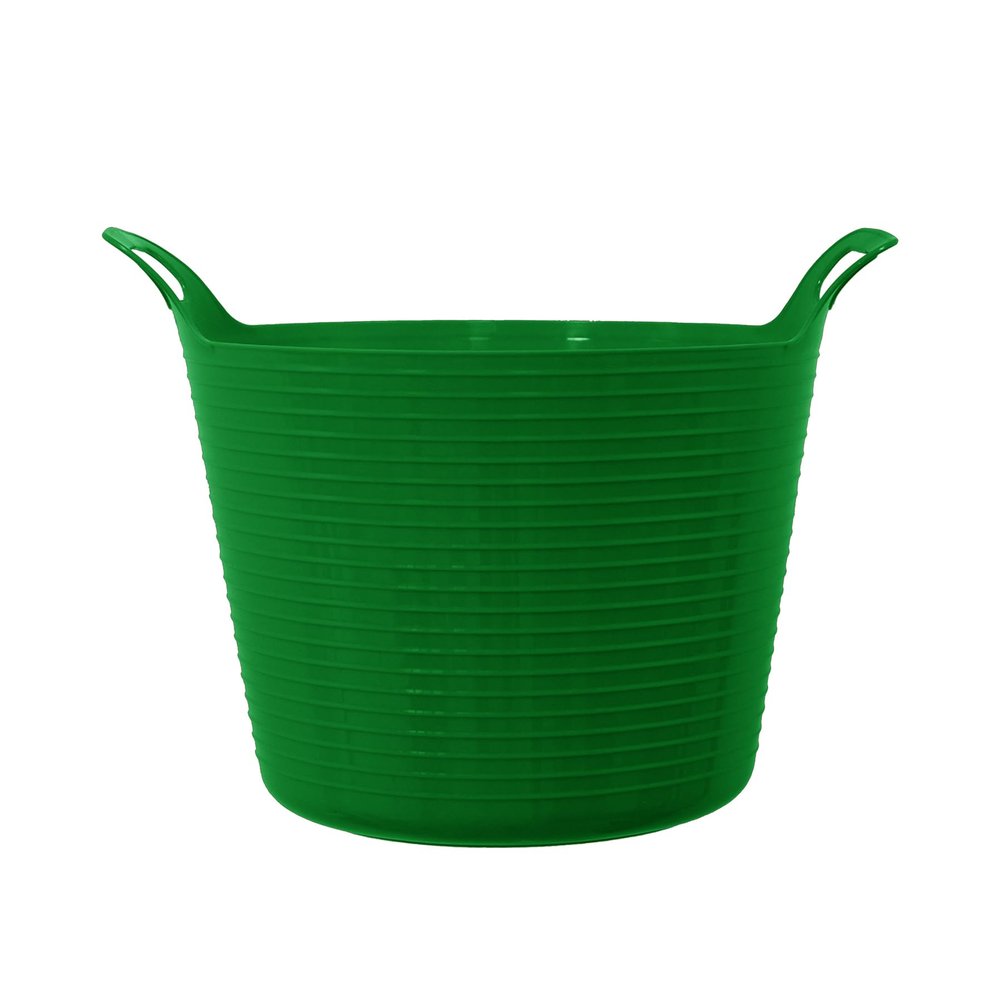25L 25 Litre Small Eco-Friendly Recycled Flexi Tub - Dark Green - Multi Purpose Robust Flexible Storage Container Bucket, Single Bucket.