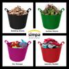 25L 25 Litre Small Eco-Friendly Recycled Flexi Tub - Dark Green - Multi Purpose Robust Flexible Storage Container Bucket, Single Bucket. view 4