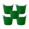 25L 25 Litre Small Eco-Friendly Recycled Flexi Tub - Dark Green - Multi Purpose Robust Flexible Storage Container Bucket, Set of 5. view 1