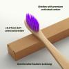 10 Color Bamboo Toothbrushes Multipack | Soft Bristles Wooden Toothbrush for Adult | Premium BPA Free Vegan Eco-Friendly, Plastic-Free, Biodegradable & Compostable Charcoal Manual Toothbrush view 2