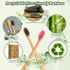 10 Color Bamboo Toothbrushes Multipack | Soft Bristles Wooden Toothbrush for Adult | Premium BPA Free Vegan Eco-Friendly, Plastic-Free, Biodegradable & Compostable Charcoal Manual Toothbrush view 4