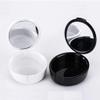 2Pcs Portable Plastic Orthodontic Retainer Case with Round Mirror and Ventilation Holes Personal Denture Storage Boxes Container, Black and White view 4