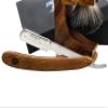 Haryali London Shaving Kit - 3 Pc Wooden Shaving Kit  Professional Cut Throat Razor Kit - Cut Throat Razor - Badger Shaving Brush - Shaving Stand from Wood - Sustainable Gift Set view 4
