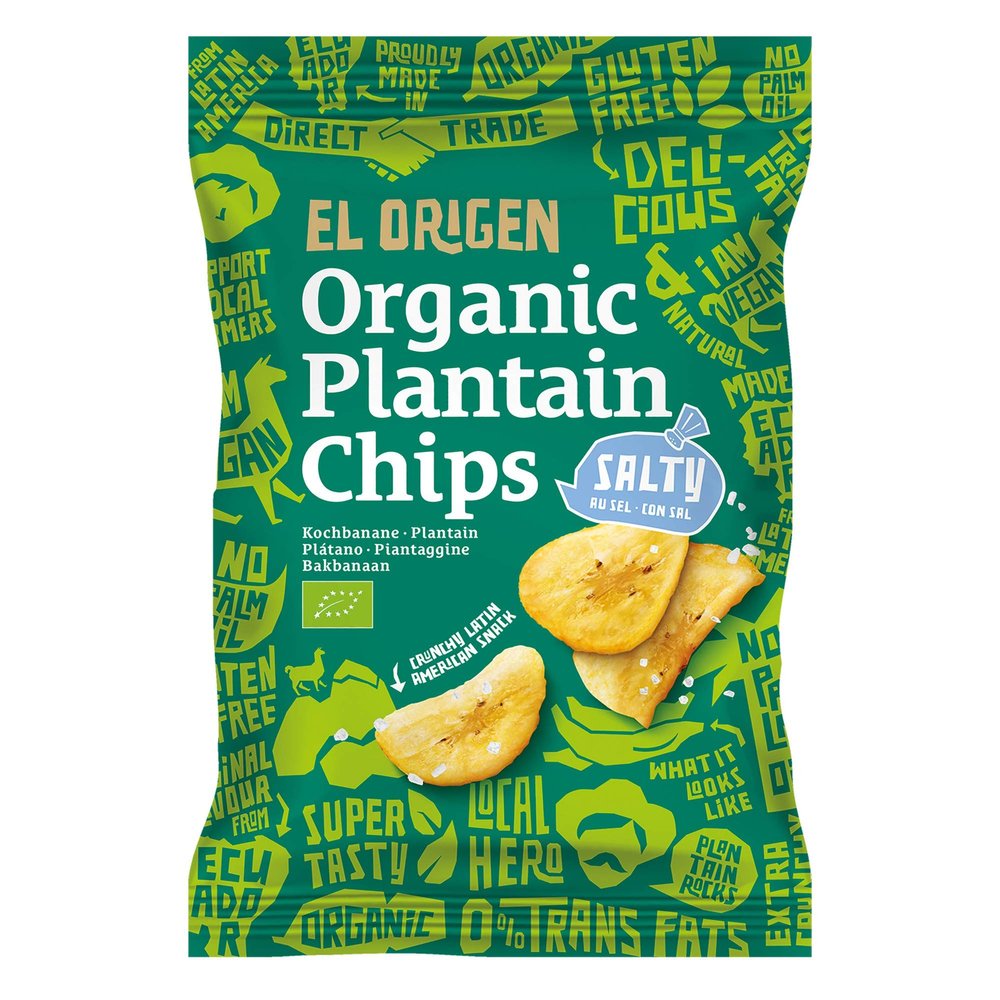 Salted PLANTAN Chips Gluten-Free BIO 80 g - EL ORIGEN