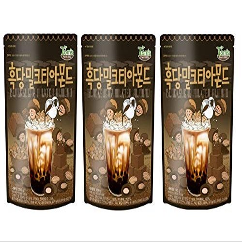 Gilim Tom's Farm Black Sugar Milk Tea Almond (190g 6.7 oz) Korea Sweet Nut Snack (3 Packs)