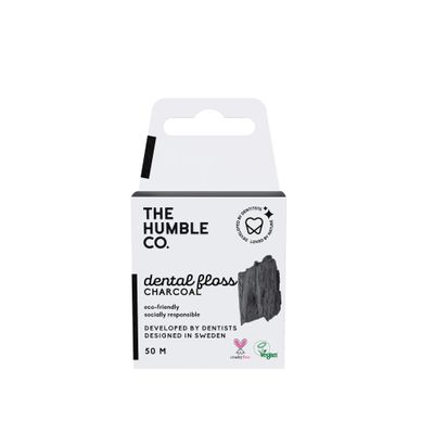 The Humble Co. Dental Floss | Charcoal | Eco-Friendly, Vegan for Your Everyday Oral Care - Dentist Approved - Removes Plaque and Gives a Fresh Feel (1 x 50m)