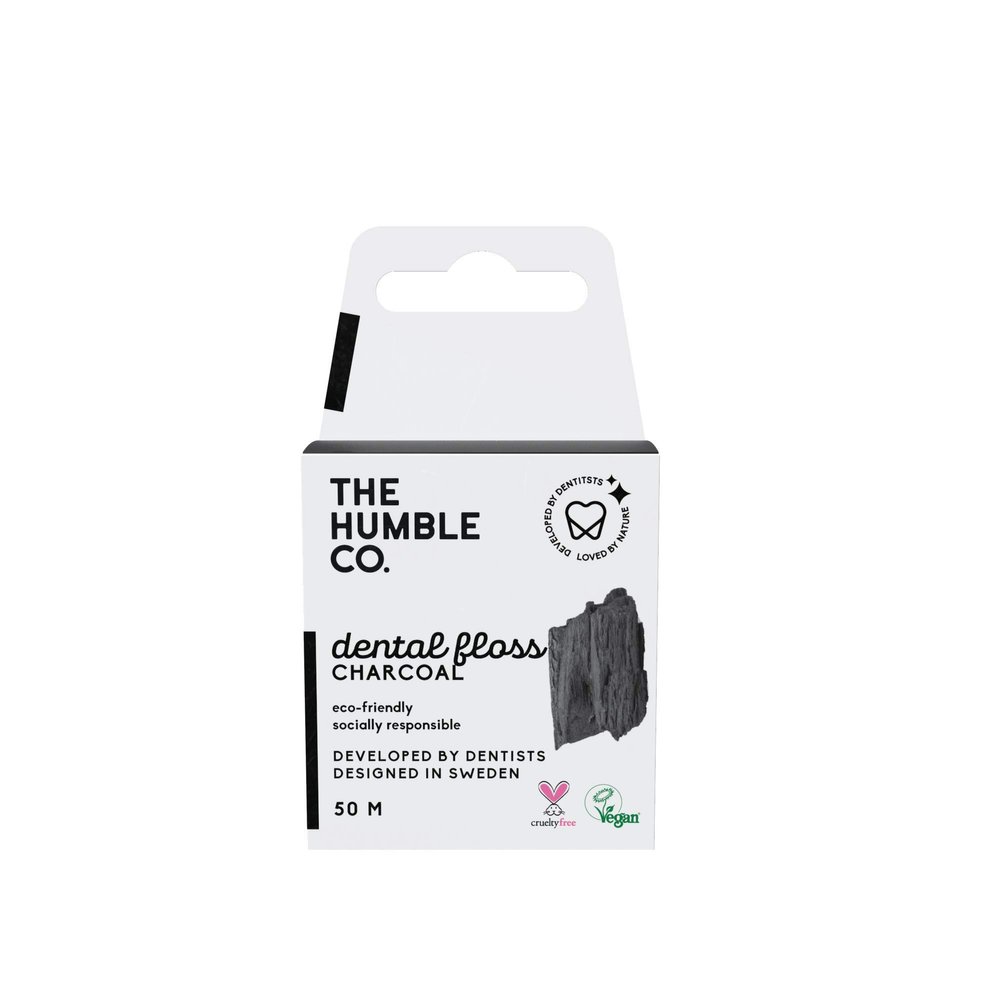 The Humble Co. Dental Floss | Charcoal | Eco-Friendly, Vegan for Your Everyday Oral Care - Dentist Approved - Removes Plaque and Gives a Fresh Feel (1 x 50m)