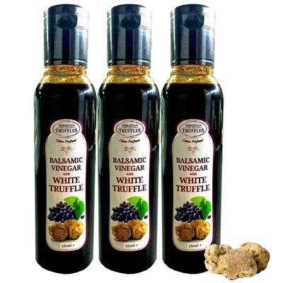 Balsamic Vinegar of Modena with White Truffle Tuber Magnatum Pico Salad Vinegar Dressing Spray Gourmet (3 Bottles x100ml)