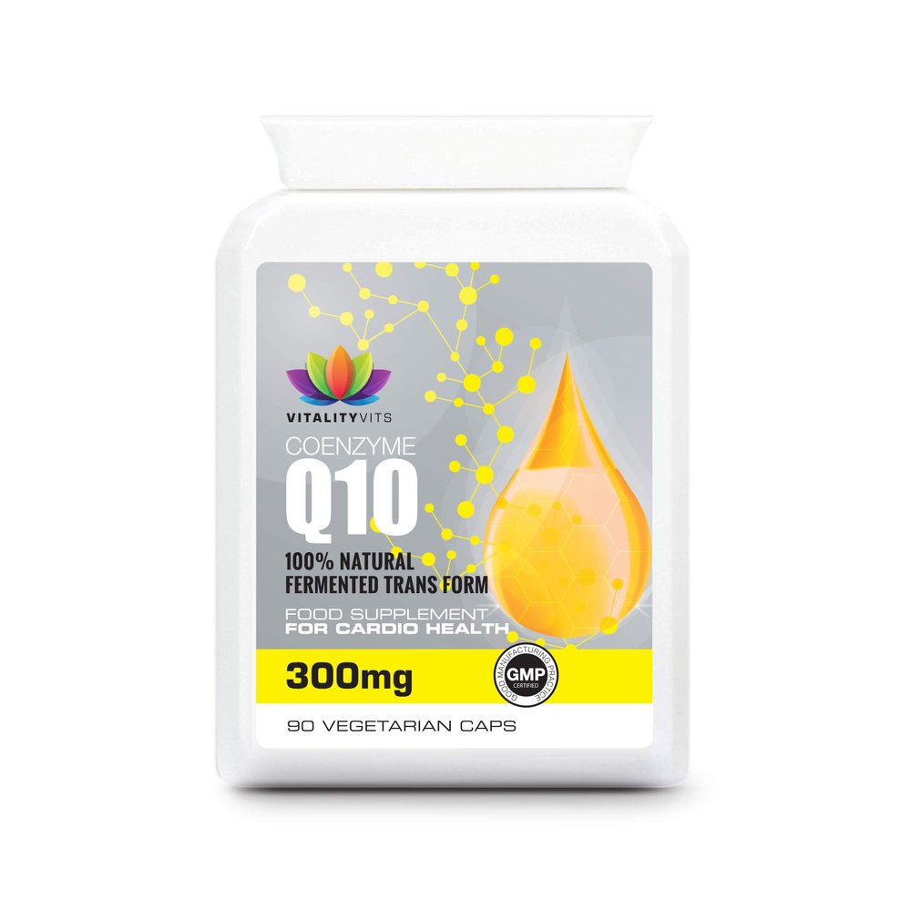 Co Enzyme CoQ10 90 Capsules 300mg - High Strength Trans Form - UK Made - GMP Quality (90s)