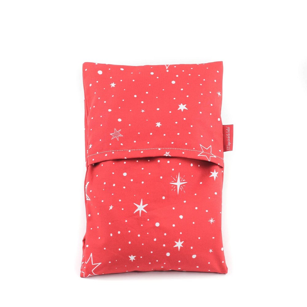 Thermal Seed Bag Lavender, Orange Blossom or Rosemary Fabric Red with Stars (Orange Blossom, M (50 x 15 x 2 cm with Cover))