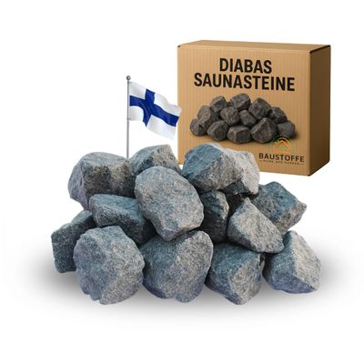 Doubleyou Geovlies & Baustoffe Sauna Stones Premium 5 kg | 80-120 mm Diabas Large | For All Sauna Ovens, Heat Resistant & Heat Retaining | Hand Selected & High Quality | Infusion Stones