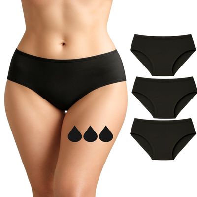 NoBlood Period Pants Heavy Flow for Women and Teenage Girls - Washable - Cotton - Eco-friendly - Menstrual Underwear - Absorbent Periods Undies - Womens Teens Girl (Ultra-Pack, 3XL)