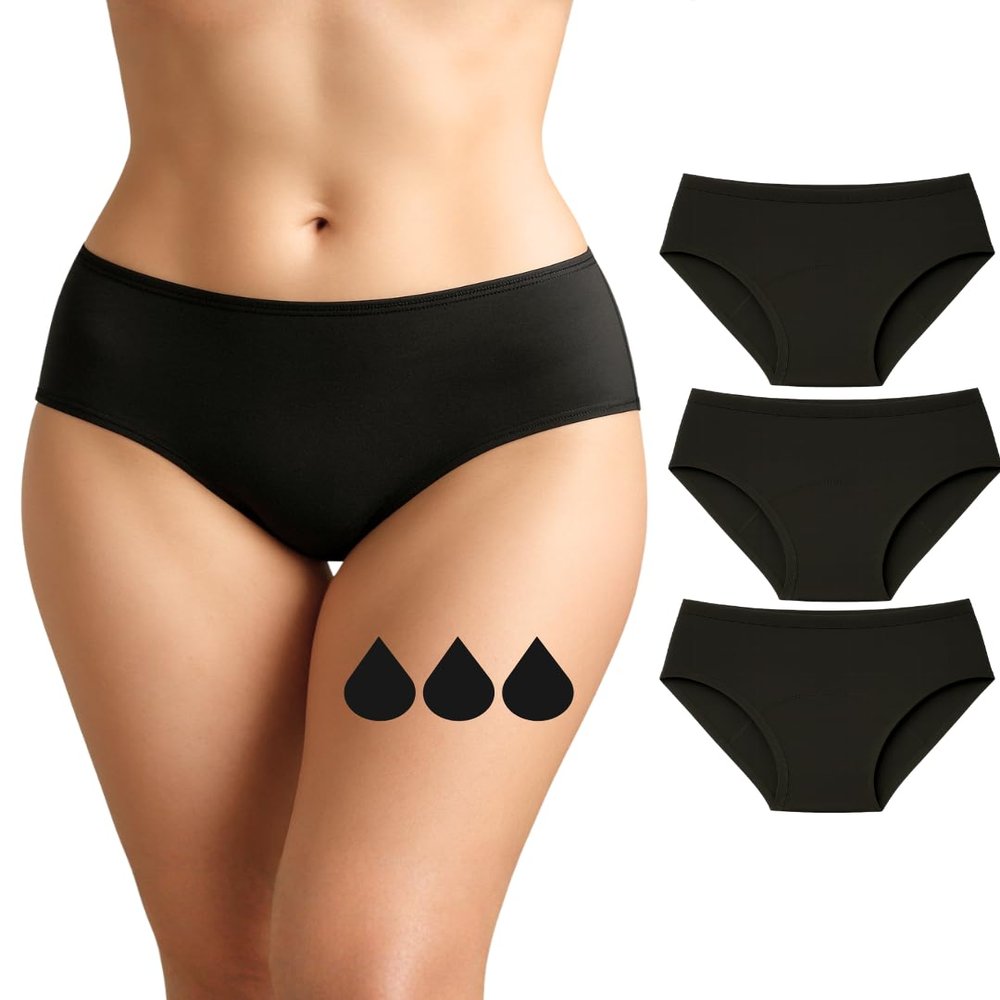 NoBlood Period Pants Heavy Flow for Women and Teenage Girls - Washable - Cotton - Eco-friendly - Menstrual Underwear - Absorbent Periods Undies - Womens Teens Girl (Ultra-Pack, 3XL)