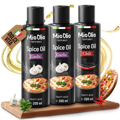 Gewrzl 3 x 200ml Knoblauch + Chili Squeeze Flasche von MIOOLIO PFLANZENL NEU