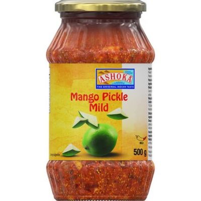 ASHOKA Pickled Mango Mild, Pack of 6 (6 x 500 g)