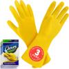SteadMax 3 Pairs Large Cleaning Gloves, Reusable Natural Rubber Dish Gloves, Waterproof Latex Non-Slip Dishwashing Gloves for Kitchen and Household (Large, 3 Pack) view 1