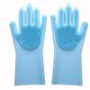 Rubber Dishwashing Gloves Female Durable Waterproof Kitchen Rubber Brush Bowl Artifact Household Household Chores Silicone Plastic Laundry (Color : Blue) view 1