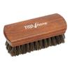 TOPSHINE Professional Horsehair Shoe Brush for Footwear Care - Premium Shoe Shine Brush with Natural Bristles & Handcrafted Wooden Handle - Leather Shoe Brush for Cleaning Polishing Buffing (Medium) view 1