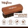 TOPSHINE Professional Horsehair Shoe Brush for Footwear Care - Premium Shoe Shine Brush with Natural Bristles & Handcrafted Wooden Handle - Leather Shoe Brush for Cleaning Polishing Buffing (Medium) view 2