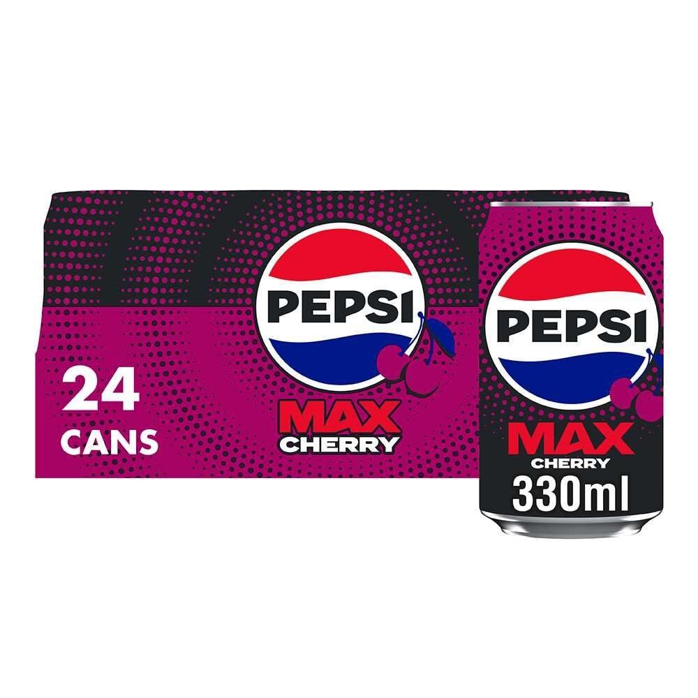 Pepsi Max Cherry - Maximum Cherry, No Sugar - 24 x 330ml cans