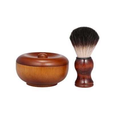 minkissy Men Beard Brush Set Shaving Bowl Beard Grooming Kit Handle Production Facial Care Tool for Men for Home Use