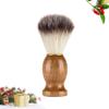minkissy Shaving Brush for Men Natural Wooden Handle Nylon Hair Professional Beard Brush for Facial Care for Wet Shaving Convenient Travel Tool for Grooming view 2