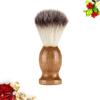minkissy Shaving Brush for Men Natural Wooden Handle Nylon Hair Professional Beard Brush for Facial Care for Wet Shaving Convenient Travel Tool for Grooming view 3