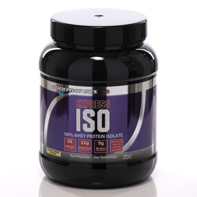 Boditronics 500g Iso Express Whey 100% Whey Isolate Protein Powder with Occurring Amino Acid, BCAAs & Glutamine Support to Lean Mass, Muscle Growth Protein Powder