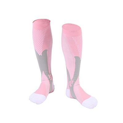 Football Outdoor Sports Cycling Compression Stretch Socks XXL Pink * 3 Pairs