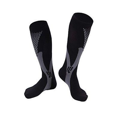 Football Outdoor Sports Cycling Compression Stretch Socks XXL Black * 3 Pairs