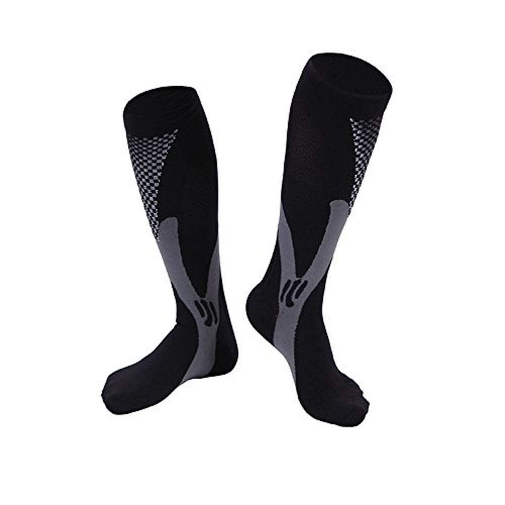Football Outdoor Sports Cycling Compression Stretch Socks XXL Black * 3 Pairs