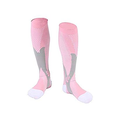 Stretch Compression Socks for Outdoor Sports S/M Pink * 3 Pairs