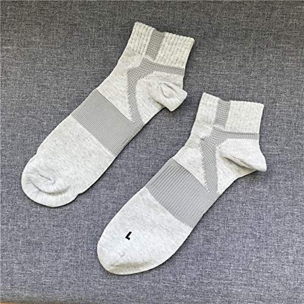 Long Tube Running Marathon Moisture Wicking Outdoor Sports Compression Socks Light Gray Short Tube * 3 Pairs