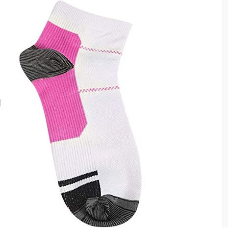 Tube Elastic Stretch Breathable Sweat Socks Compression Socks S/M Rose Red * 3 Pairs