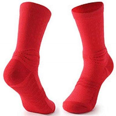 Thick Wear-Resistant Breathable Non-Slip Basketball Football Training Compression Socks Red * 3 Pairs