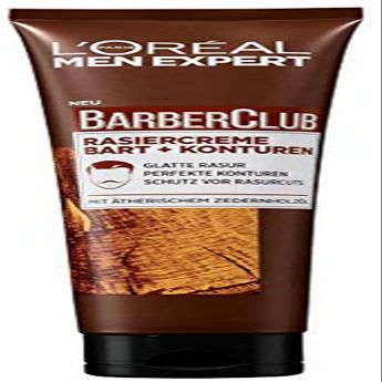 L'Oral Men Expert Barber Club Beard Contour Shaving Cream Clear Texture for Accurate and Precise Shave with Good Visibility Cedarwood Oil (1 x 150ml)