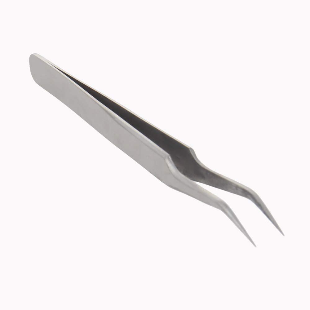 Utoolmart ST-17 Eyelash Extensions Tweezers Micro-magnetic Stainless Steel Precision Tweezers Set with Dolphin-shaped and Curved Pointed Tip Tweezers Nipper for Lash Extensions 3pcs