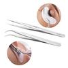 Utoolmart ST-17 Eyelash Extensions Tweezers Micro-magnetic Stainless Steel Precision Tweezers Set with Dolphin-shaped and Curved Pointed Tip Tweezers Nipper for Lash Extensions 3pcs view 4
