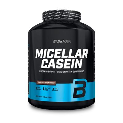 BioTechUSA Micellar Casein Protein Powder | Extended Absorbtion time | Gluten-Free, and Fat-Free | Added L-Glutamine, 2.27 kg, Chocolate