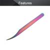 Utoolmart 125mm Eyelash Extensions Tweezers Micro-magnetic Stainless Steel Precision Tweezers With Dolphin-shaped Tip Tweezers Nipper for Lash Extensions With Round Box 1pcs view 3