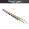 Utoolmart 125mm Eyelash Extensions Tweezers Micro-magnetic Stainless Steel Precision Tweezers With Dolphin-shaped Tip Tweezers Nipper for Lash Extensions With Round Box 1pcs view 4
