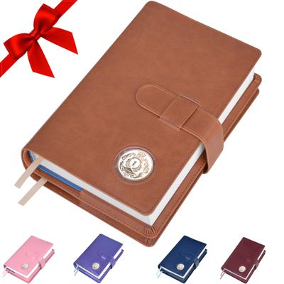 Galileo Double AA Big Book Cover & 12 Steps & 12 Traditions | Medallion Holder | AA Gift | Alcoholics Anonymous | PU Leather | AA Book Covers for Hardcover (Plain/Coin Pocket/Tan)