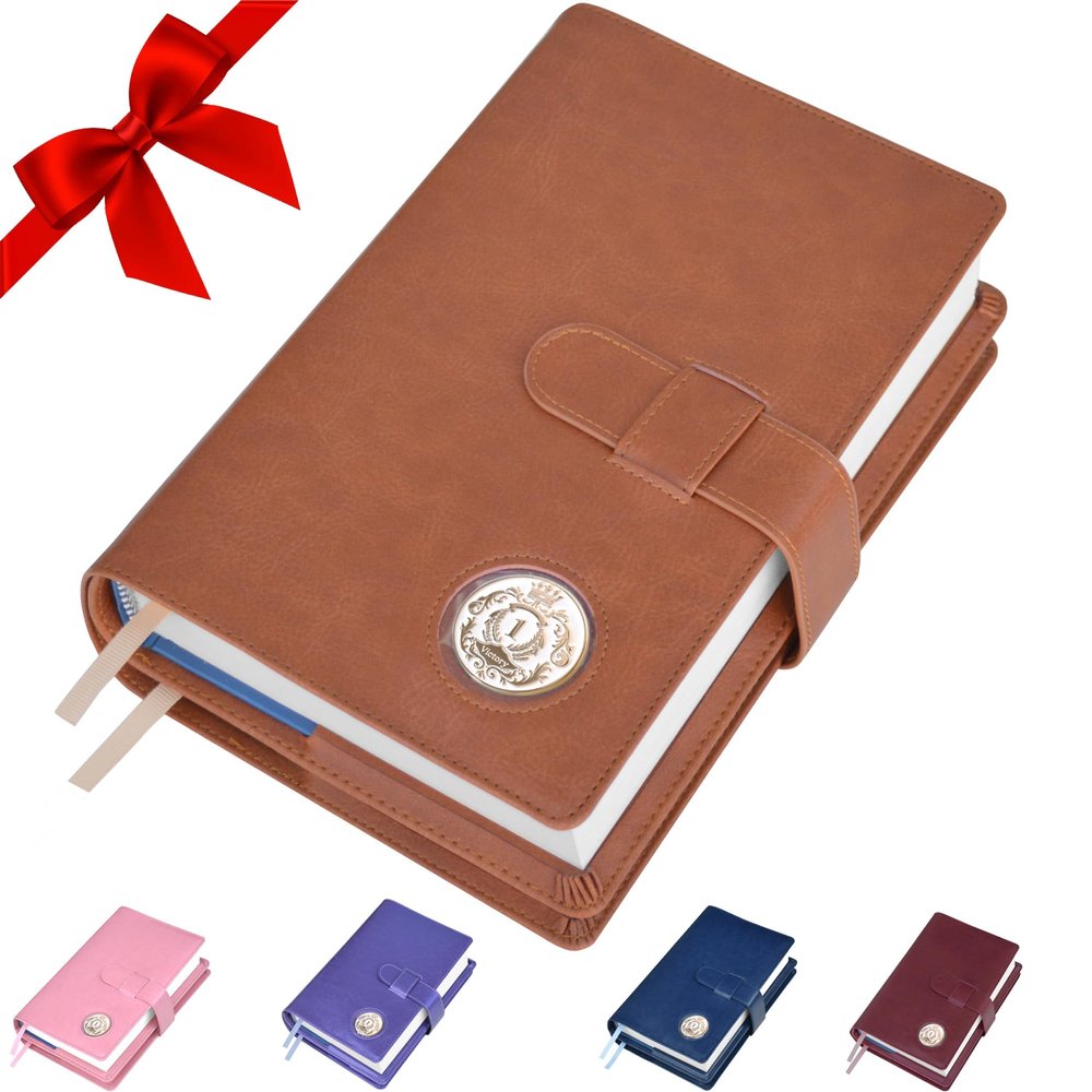 Galileo Double AA Big Book Cover & 12 Steps & 12 Traditions | Medallion Holder | AA Gift | Alcoholics Anonymous | PU Leather | AA Book Covers for Hardcover (Plain/Coin Pocket/Tan)