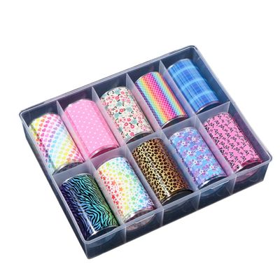 Minkissy 10 Roll Box Nail Decals Nail Art Decals Nail Art Nail Nail Wrap Stickers Floral Flower Nail Stickers Toenail Stickers Floral Nail Stickers Star Paper Leopard Print