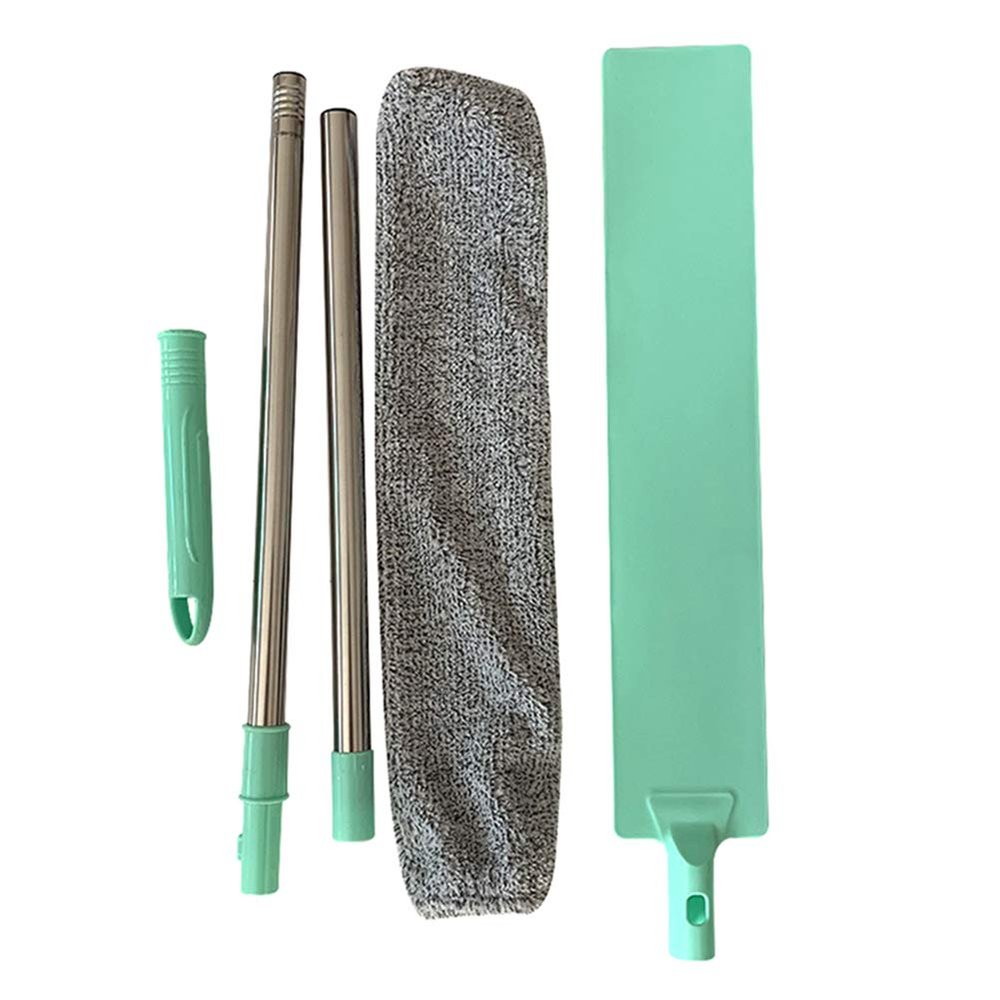 jtxqy Duster Bedside Dust Brush Long Handle Mop Reusable Microfibre Duster Brush, Green, 125cm With 1 PCS Cloth