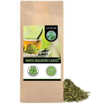 Alpi Nature Mulberry Leaf Tea 250g 8.8 oz, Dried and Cut Mulberry Leaves, Loose Leaf Tea