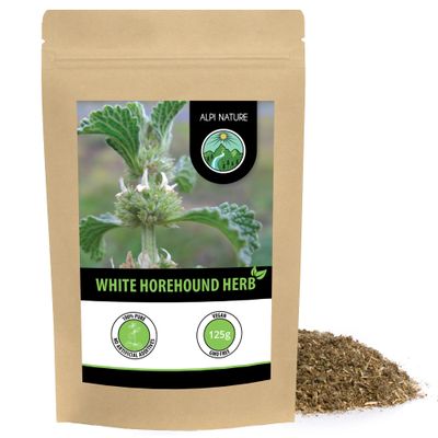 Alpi Nature White Horehound Tea 125g 4.4 oz, Loose Leaf Tea, Gently Dried and Cut Horehound Herb