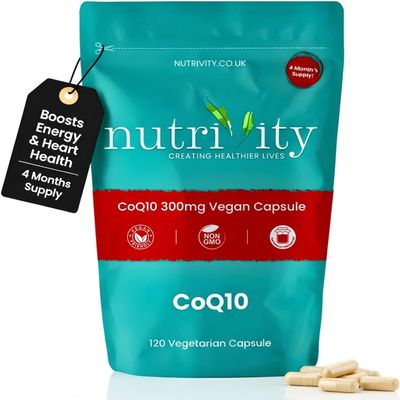 CoQ10 Supplements 300mg, 120 CoEnzyme Q10 Capsules, High Strength Naturally Fermented CoQ10 Ubiquinone - High Absorption Antioxidant Supplement Immune Support & Reduce Headaches - UK Made