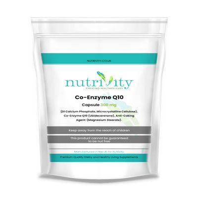 CoQ10 300mg | 60 Vegan Capsules | 2 Month Supply | High Strength Naturally Fermented Ubiquinone CoQ10 | High Absorption Antioxidant Immune Support | UK GMP Made | Nutrivity