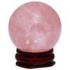 mookaitedecor Natural Rose Quartz Crystal Ball with Wooden Stand, Healing Crystal Stone Balls for Fengshui, Meditation, Reiki, Chakra Balance, Healing, Home & Office Decoration, 60-65mm view 1